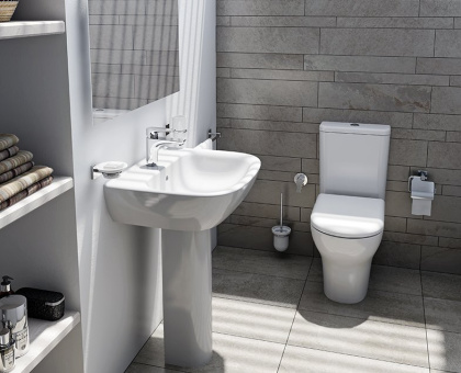 Комплект напольного унитаза Zentrum open-back, сиденье микролифт, механизм 3/6 л