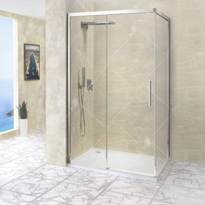 Душевой уголок RGW LE-41, 34124109-11, 190 х 100 x 195 см, стекло прозрачное, профиль хром