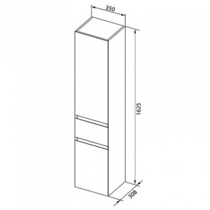 Шкаф-пенал для ванной Aquanet Нью-Йорк 35 орех Шкаф-пенал для ванной Aquanet Нью-Йорк 35 орех