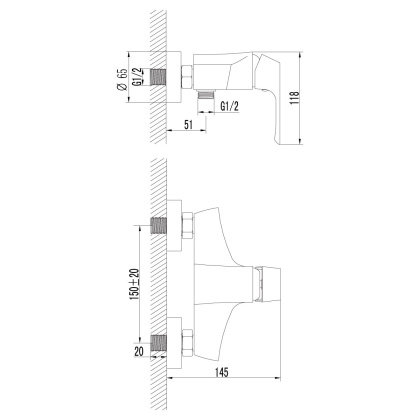 Смеситель Lemark Unit LM4503C для душа Смеситель Lemark Unit LM4503C для душа