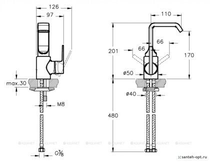 Suit U смеситель для раковины
