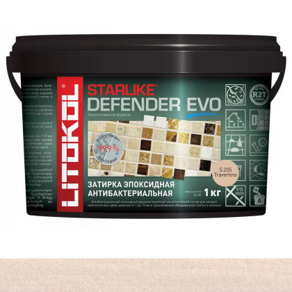 Затирка эпоксидная STARLIKE DEFENDER EVO, S.205 TRAVERTINO 1кг Затирка эпоксидная STARLIKE DEFENDER EVO, S.205 TRAVERTINO 1кг