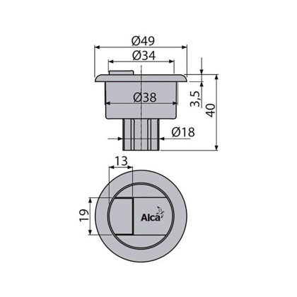 Кнопка хромированная (A08A)