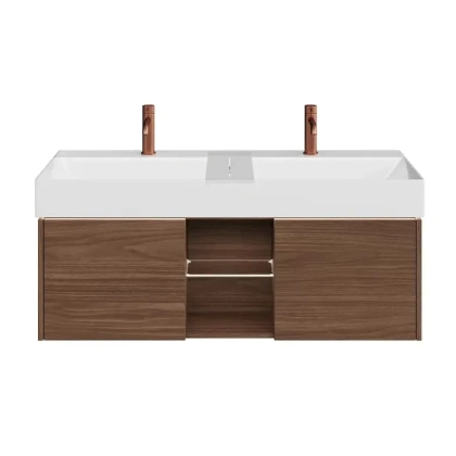 Тумба GRANDE подвесная 120, 2 ящика + открытая зона, структурированный орех Тумба GRANDE подвесная 120, 2 ящика + открытая зона, структурированный орех