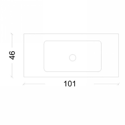 Столешница моноблок Vallessi 100 белая керамика глянец