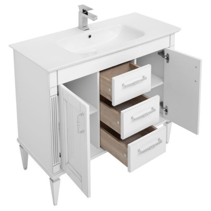 Комплект мебели для ванной Aquanet Селена 105 белый/серебро (3 ящика, 2 дверцы) Комплект мебели для ванной Aquanet Селена 105 белый/серебро (3 ящика, 2 дверцы)