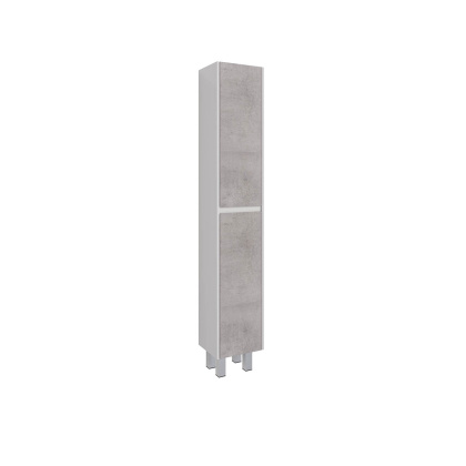 Пенал Lemark COMBI 35см подвесной/напольный, 2-х дверный, открывание лев/прав, цвет фасада: Бетон, цвет корпуса: Белый глянец