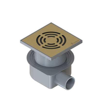 Душевой трап SMART DESIGN 10x10 cm, нерж.сталь МАТ. ЗОЛОТО