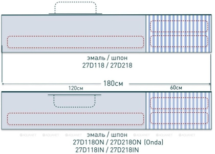 Подвесная тумба Domino 1800, эмаль