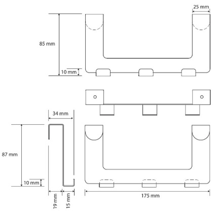 Вешалка для полотенец Bemeta White 101106224 Белая матовая, 3 крючка
