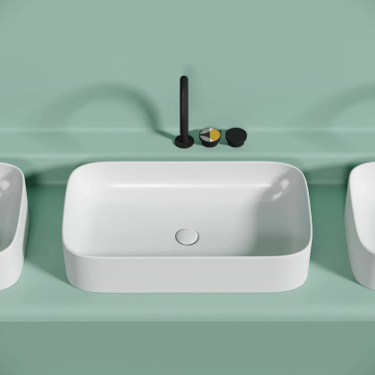 Умывальник чаша накладная прямоугольная (цвет Белый Матовый) Element 705*380*150мм