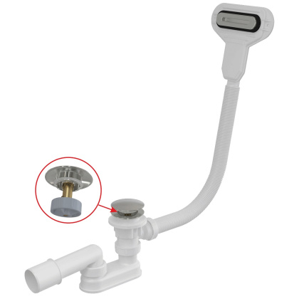 Сифон для ванны CLICK/CLACK с плоским переливом, хром Сифон для ванны CLICK/CLACK с плоским переливом, хром