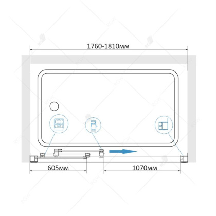 Шторка на ванну RGW Screens SC-41 180x150 04114118-11 профиль Хром стекло прозрачное