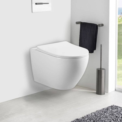 Унитаз подвесной Esse VT1-211 безободковый, цвет белый, ультратонкое soft-close сиденье Унитаз подвесной Esse VT1-211 безободковый, цвет белый, ультратонкое soft-close сиденье