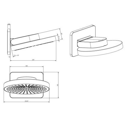 Верхний душ Inspire VSHD-3I1CCH, хром Верхний душ Inspire VSHD-3I1CCH, хром