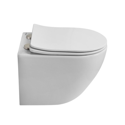 UNO 2.1 Унитаз подвесной безободковый с сиденьем дюропласт soft close BB7006CHR/SC UNO 2.1 Унитаз подвесной безободковый с сиденьем дюропласт soft close BB7006CHR/SC