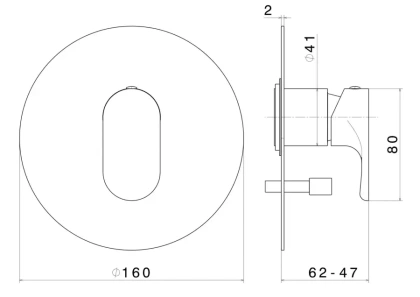 Встроенный однорычажный смеситель OLE для душа с переключателем на два потока, золотой атласный