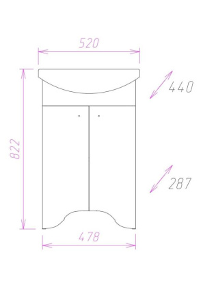 Тумба Onika Омега 50 напольная, белая (ум. Акватон 52) Тумба Onika Омега 50 напольная, белая (ум. Акватон 52)