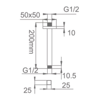 Держатель верхнего душа потолочный Gllon ST005