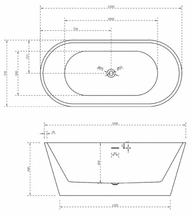 Акриловая ванна ABBER AB9320-1.5 белая