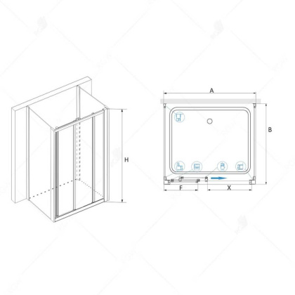 Душевой уголок RGW CL-30 P (CL-11 + 2Z-12), 04094000-11P