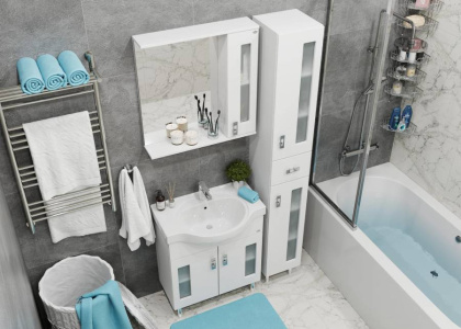 Тумба Onika Кристалл 70 напольная, белая (ум. Erica 70)