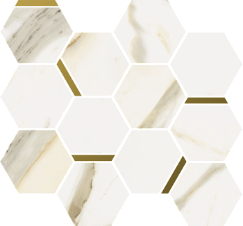 Мозаика 620110000221 Стелларис Калакатта Голд Шик (32,8см*28,3см*9мм) (9шт/0,83м2) Натуральный, шт