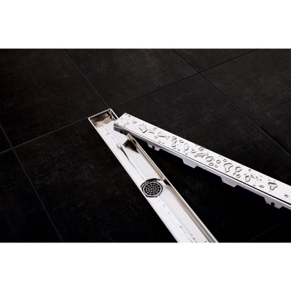 Декоративная панель TECEdrainline "steel II", нержавеющая сталь, сатин, для душевого канала, прямая 800