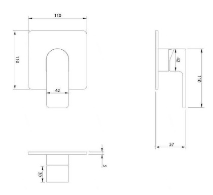 Смеситель для душа скрытого монтажа OMNIRES BARETTI BA7845BL (черный BLM)