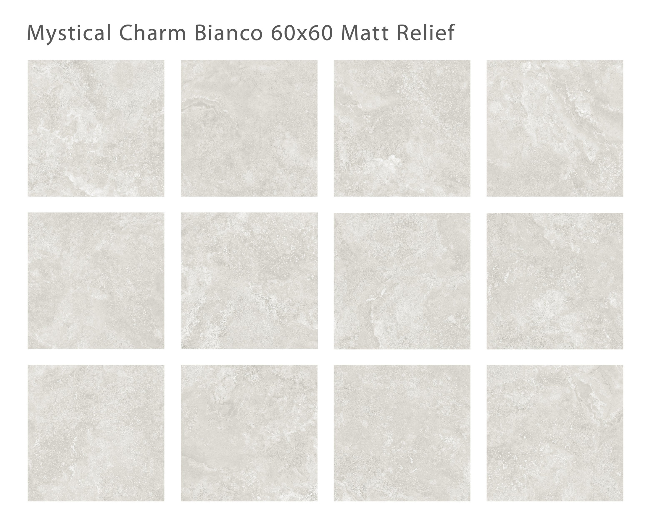 Плитка Mystical Charm Bianco Relief Matt 60x60 (4 шт.в уп)