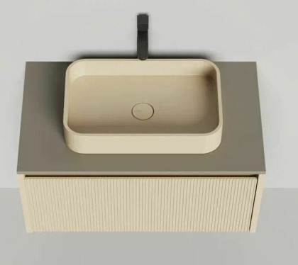 Подвесная тумба Domino 800, эмаль, фрезерованный фасад