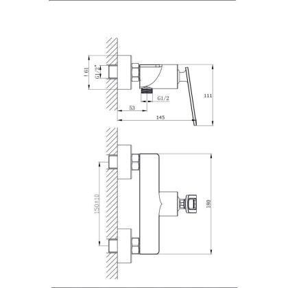 Смеситель для душа RUSH Palm (PL2530-63)