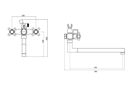 OneLife P03-211cr Смеситель для ванны с душевым набором, полимерный