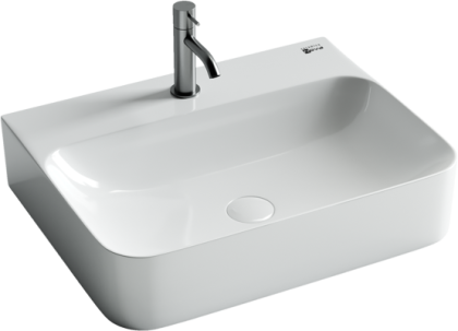 Умывальник AURA с 1 отверстием для смесителя, без перелива 600*470*135мм