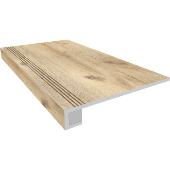 Комплект (Ступень DA02 (33x120) непол. (прямоугол. бортик) с насечками + Подступенок (14,5x120)) Комплект (Ступень DA02 (33x120) непол. (прямоугол. бортик) с насечками + Подступенок (14,5x120))