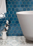 Керамическая мозаика Hexagon big Deep Blue Glossy 95x110, Geometry