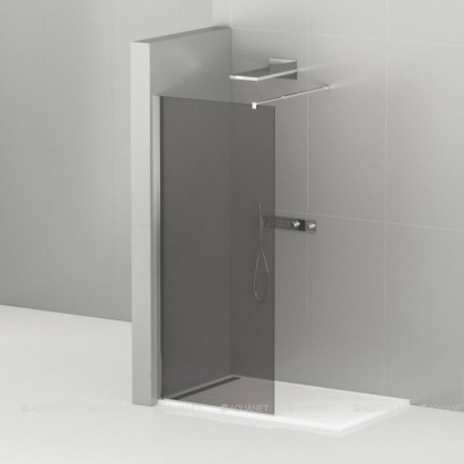 LIBERTA-L-1-100-GR-Cr Душевая перегородка с односторонним входом, стекло графит, профиль хром, 1000x1950 мм