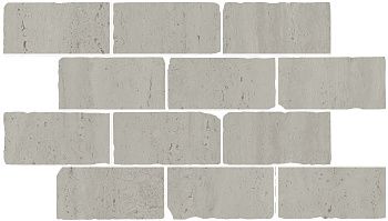 Бордюр Сан-Марко мозаичный серый светлый матовый обрезной 46,5x26,5x0,9