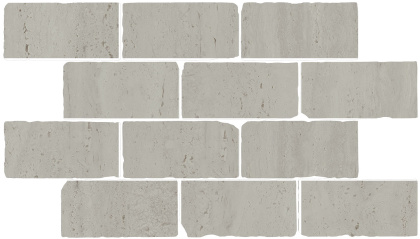 Бордюр Сан-Марко мозаичный серый светлый матовый обрезной 46,5x26,5x0,9