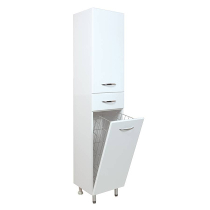 Пенал Onika Модерн 32 напольный, белый, с бельевой корзиной, правый Пенал Onika Модерн 32 напольный, белый, с бельевой корзиной, правый