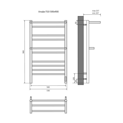 Полотенцесушитель электрический Aquatek (Акватек) Альфа П10 500х900 мм, с полкой, подключение скрытое к сети электропитания / электропровод с вилкой, с терморегулятором и таймером quick touch, нержавеющая сталь AISI 201, гарантия 5 лет Полотенцесушитель электрический Aquatek (Акватек) Альфа П10 500х900 мм, с полкой, подключение скрытое к сети электропитания / электропровод с вилкой, с терморегулятором и таймером quick touch, нержавеющая сталь AISI 201, гарантия 5 лет