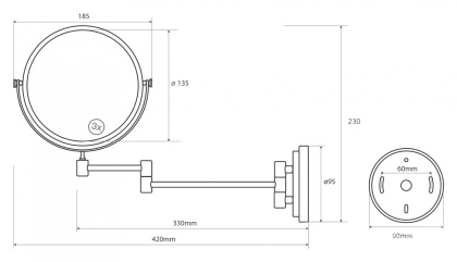 Косметическое зеркало без подсветки