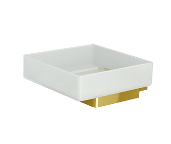 Мыльница Sauer, 10х4,5х12 см, цвет белый и золото, K-7929