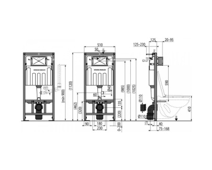 Скрытая система инсталляции для подвесного унитаза Kerama Marazzi INST.A.WC