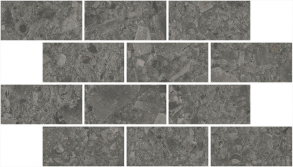 Декор Чеппо ди Гре мозаичный антрацит матовый обрезной 34,6x20x0,9