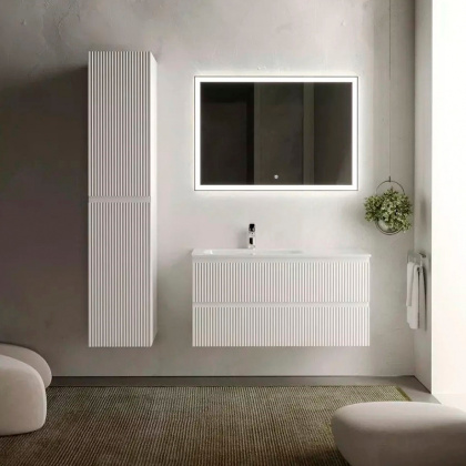 Тумба подвесная SANCOS Snob R левая 995х445х500, c двумя ящиками оснащенными доводчиками, Bianco , арт.SNR100LW