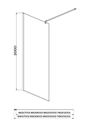 AQ WIW 07020CH Душевая перегородка Walk in с держателем 700x2000 профиль хром, стекло прозрачное AQ WIW 07020CH Душевая перегородка Walk in с держателем 700x2000 профиль хром, стекло прозрачное