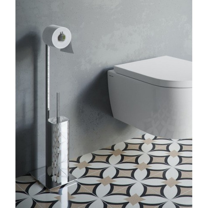 Ершик напольный с бумагодержателем EXCELLENT Riko (хром)