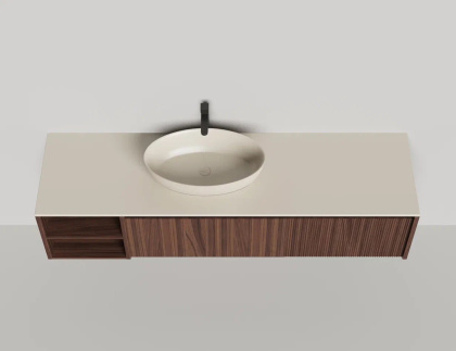 Подвесная тумба Domino 1800, шпон, с открытой полкой