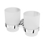 A74343400 Sense L, Двойной стеклянный стакан с настенным держателем, хром